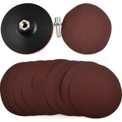 10Pcs 125mm Sanding Disc Set Hook And Loop 1000grit Sand Paper Polishing Pads With Backing Pad M14 Drill Adapter