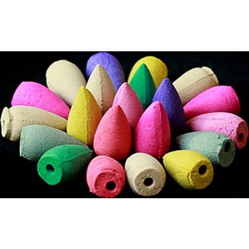 100Pcs Floral Natural Smoke Cone Colorful Natural Backflow Incense Health Hollow Cones Handmade Tower Incense Aromatherapy 3