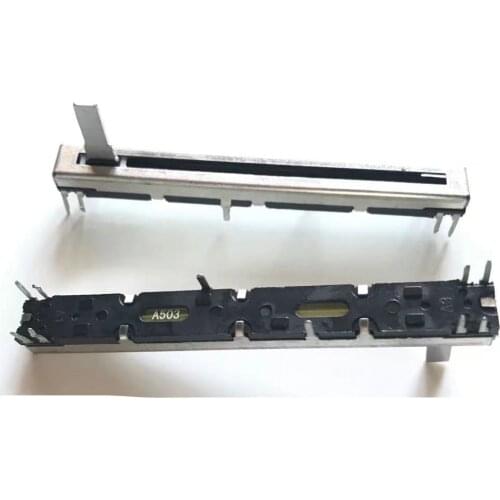 2pcs Mickey MACKIE mixer fader potentiometer 75MM long double- A10K A20K A50K B100K A10KX2 Potentiometer Stereo Slide 2-channel