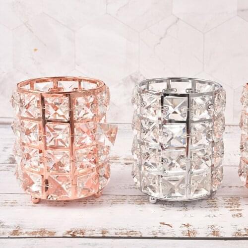 20 Pcs Makeup Brush Holder Organizer Crystal Bling Personalized Gold Comb Brushes Pen Pencil Storage Box Container Wholesale E1