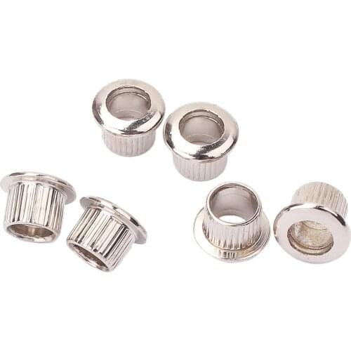 6 Pieces Metal Guitar Machine Head Tuning Peg Bushings Ferrules Nickel