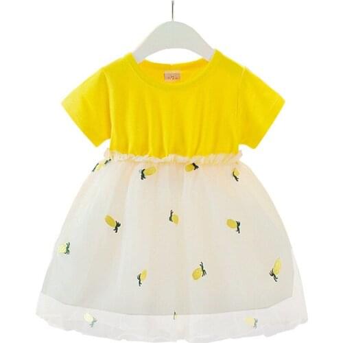 Pineapple Design Newborn Girl Dress Cute Pink and Yellow Color Infant Clothes Cute Baby Outfits Casual Children Toddlers