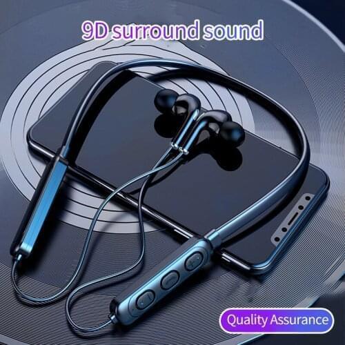 Neckband Wireless Headphones Bluetooth-Compatible 5.0 Earphone Rotary Card Insertion Sports Jogging Cycling Driving Earphone