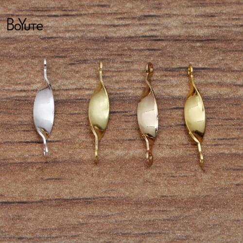 BoYuTe (100 Pieces/Lot) 16MM Length Metal Brass Twisted Connecting Stick Diy Handmade Jewelry Accessories Parts