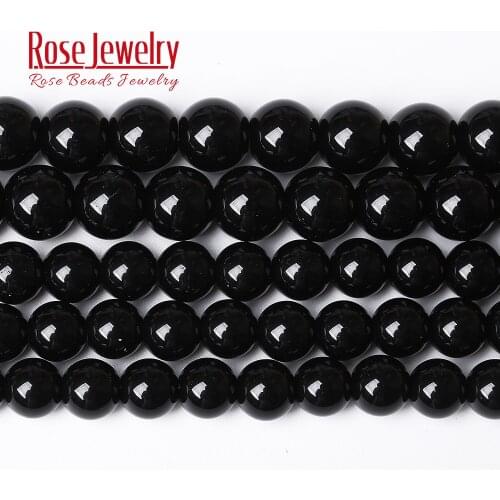 Wholesale Black Glass Crystal Round Loose Spacer Beads For Jewelry Making Charm Bracelet Necklace 15'' Strands 4/6/8/10/12 mm