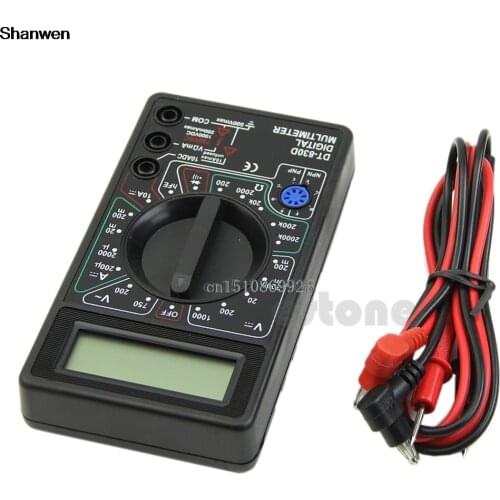 1pc Digital Multimeter with Buzzer Voltage Ampere Meter Test Probe DC AC LCD