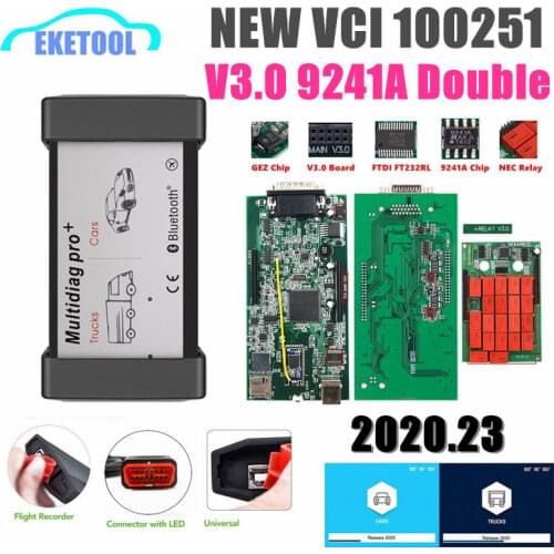 [ES/PL Ship] 30pcs Real V3.0 Green Board Bluetooth 9241A NEC Relay Chip FTDI Double PCB TCS Multidiag PRO Car&Truck 2017.R3