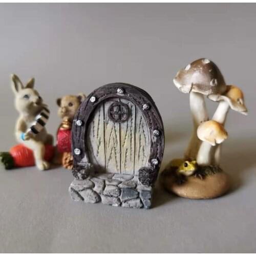Door/teddy bunny/miniatures/lovely animal/fairy garden gnome/moss terrarium decor/crafts/bonsai/figurine/model/doll house/model