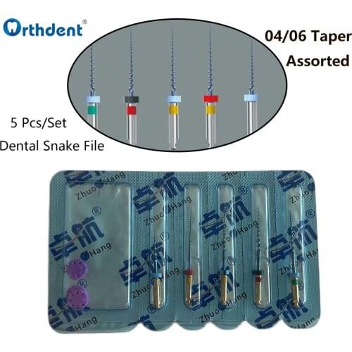 5 Pcs/Set Dental Root Canal Files Rotary NITI File 04 06 Taper Assorted Dentist Materials 21 25 mm