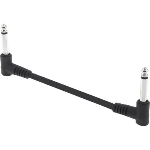 Guitar Cables 16cm / 6inch Guitar Effect Pedal Instrument Patch Cable with 1/4inch 6.35mm Silver Right Right Angle Plug