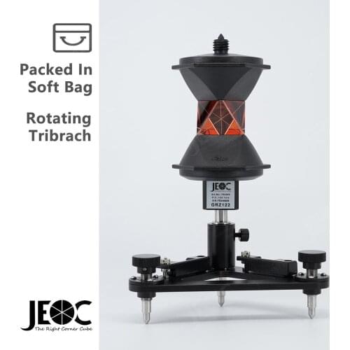 JEOC GRZ122C + Tribrach, 360 Degree Reflective Prism for Leica Total Station