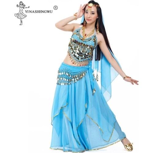 5pcs/Set Belly Dancing Costume Sets Egyption Egypt Belly Dance Costume Bollywood Costume Indian Dress Bellydance Dress ForWomen