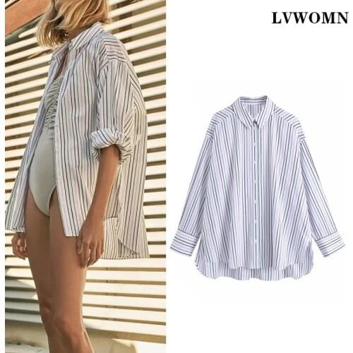 Блузки в полоску LVWOMN China At AliExpress