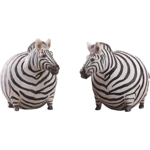 Cute Zebbra Kids Gift Home Decor Loving figurine TV Side Resin Animal