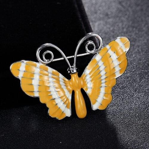 Fashion New Arrival Yellow Enamel Butterfly Brooches womens party brooches pins gifts metal alloy pin brooch hats accessory