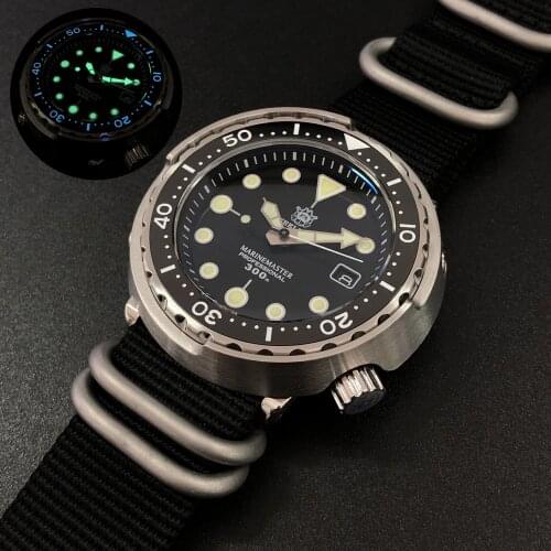 Men dive tuna watch,STEELDIVE mens automatic watches 30ATM waterproof mechanical wristwatch Switzerland C3 luminous diving clock
