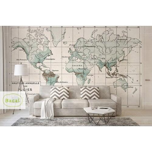 Bacal Custom Photo Wallpaper 3D Fresco European Style 3D Simple World Map For Living Room TV Background Wall papel de parede