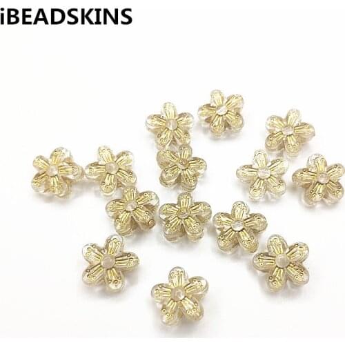 New arrival! 16mm 590pcs Clear Acrylic Hot stamping Flower-shape beads for Necklace,Earrings parts,hand Made Jewelry DIY