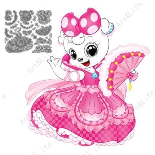 New Metal Cutting Dies Cute Miss Rat Stencils for 2021 Mouse for Making Scrapbooking Paper Cards Embossing Cut Die and Stamps