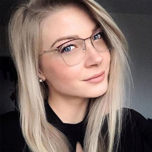 Cat Eye Anti Blue Light Half-frame Optical Glasses Frames Men Women Fashion Computer Eyeglasses 50094