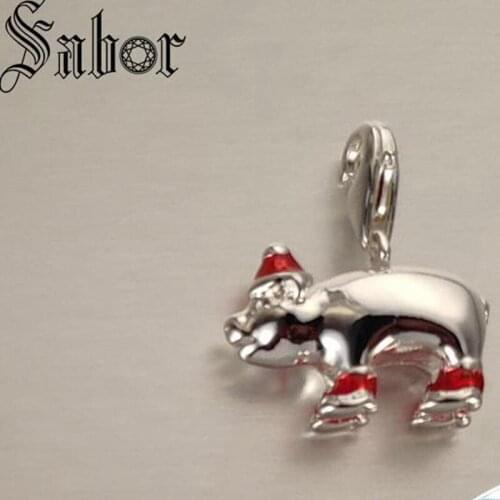 Silver Color Animal Christmas Pig Charms Fit Original Bracelets & Neckalces For Women Encantos Drop Shipping thomas