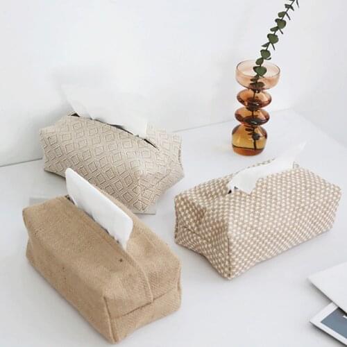 Japanese Style Foldable Soft Tissue Bag Cotton And Linen Cloth Art Removable Tissue Cover Household Hotel Paper Storage Box
