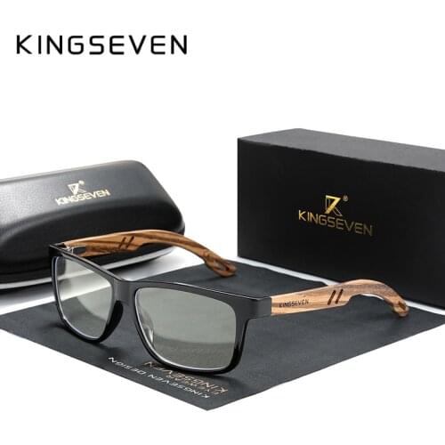 KINGSEVEN 2020 TR90 Frame + Wooden Temples Blue light Blocking Lens Sunglasses Polarized Men Women Driving UV400 Eyewear