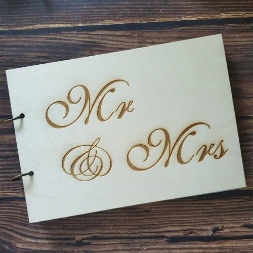Support Custom Wedding Mr and Mrs Script Wood Guest Book Wedding Guestbook Album Wooden Bridal Shower Wedding Gifts