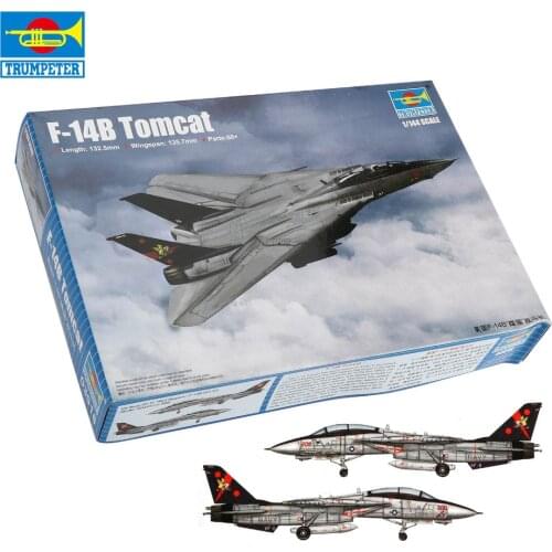 Trumpeter 1:144 American F-14B Tomcat Trenches Fighter F-16B/D Airplane Plane Assemble Model Toy New Year Present Gift