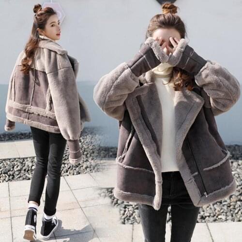 Top Quality Women Velvet Jackets Winter Thicken Warm Lamb Fur Coats Casual Fashion Female Bomber Jacket Student Short Outerwear