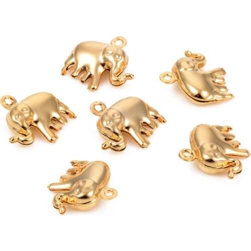10pcs/lot 304 Stainless Steel Elephant Charms for Jewelry Making Diy Bracelet Necklace Pendants Earring Findings Accessories