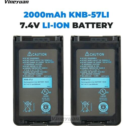 2X KNB-57L Battery for Kenwood KNB-55L TK-2360 KNB-24L TK-2140 TK-3160 TK-3360 TK-2170 TK-3170 Two Way Radio (2000mAh 7.4V LI--O