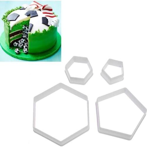 4pcs Football Cookie Cutters Soccer Shape Fondant Cake Mold Embosser Cake Decor Dough Modelling Kitchen Tools for DIY Cake