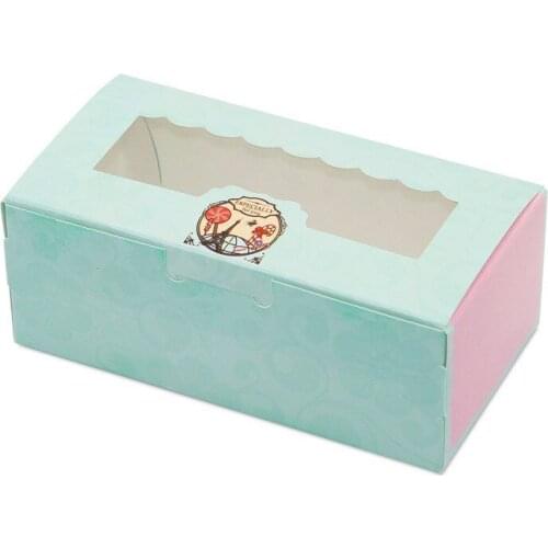 50 PCS Gift Cake Box Windows Party Favor Kraft Wedding Box For Candy Sweet Chocolate Present Gift Package Box Supplies Cardboard