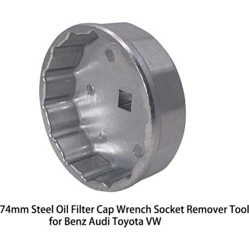 74mm Steel Oil Filter Cap Wrench Socket Remover Tool for Benz Audi Toyota VW 74mm*14P