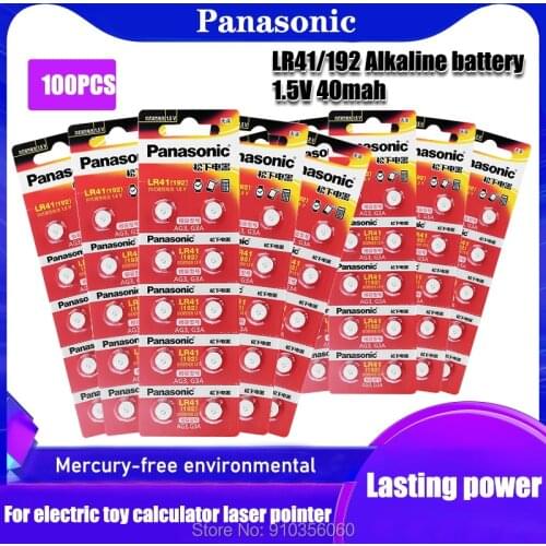 New 100Pcs Panasonic AG3 LR41 392A SR41SW 1.55V Cell Battery Watch Button Coin boton Cheap lr41 384 LR736 V3GA 192 battery