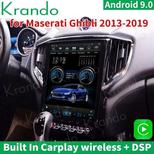 Krando Android 9.0 12.1" Vertical screen car radio gps navigation player For Maserati Ghibli multimedia system