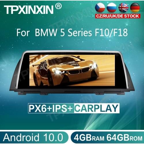 For BMW 5 Series F10/F18 NBT 4+64G PX6 Android 10 Car Multimedia Player Head Unit Auto Stereo Radio Tape Recorder GPS Navigation