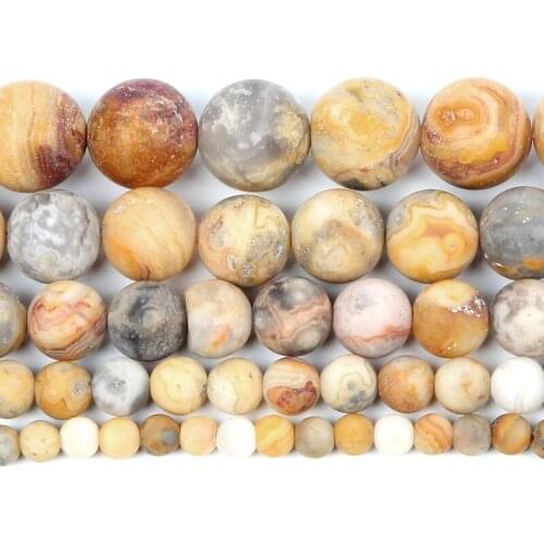 4-12mm Natural Stone Beads Loose Round Frosted Crazy Agates Beads For Jewelry Making DIY Charm Bracelet Necklace Handmade