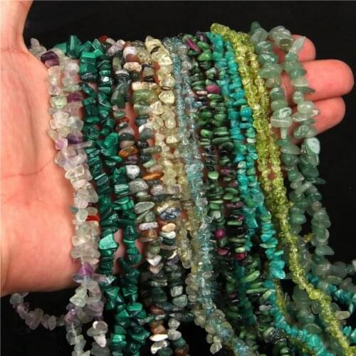 3-8MM Natural Chip Beads Green Malachite Fluorite Agates Freeform Stone Gravel Bead Supplies For Jewelry Making Handmade DIY