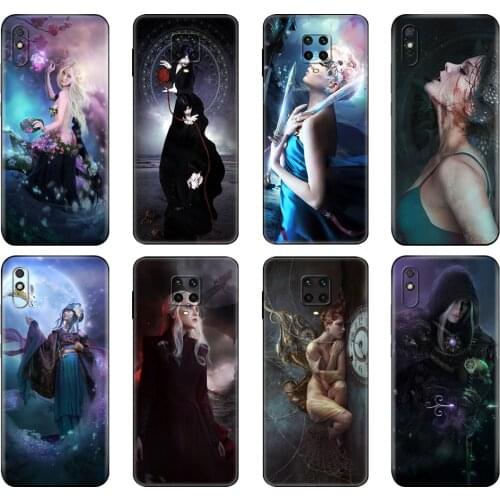 Black tpu Case For Xiaomi Redmi 7A 8 8A 9 9A 9C Case Redmi Note 8T 8 Pro T Note 9 9S 9 Pro Case oracle de la nuit dark light