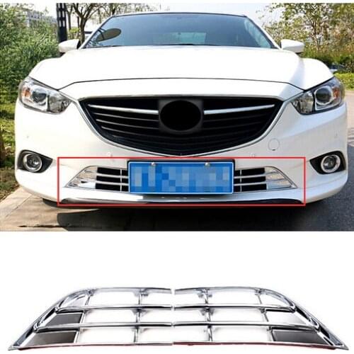 For Mazda 6 M6 Atenza 2013 2014 -2015 ABS Chrome Front Bottom Grille Grill Frame Trims Exterior Chromium Styling Parts 2pcs