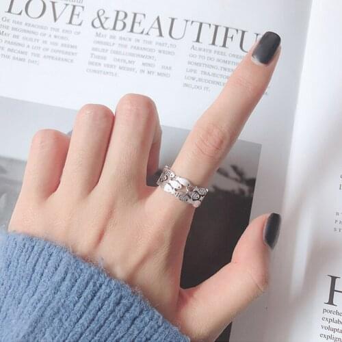 To My Daughter Swimming Against The Current Ring Retro Adjustable Open Rings 3 Layer Fish Pattern Vintage Jewelry H9