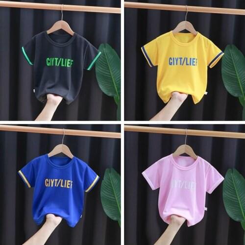 2 3 5 7 Years Old Baby T-shirt Boys Sport Breathable Short Sleeve Girls Tops Kids Single One Piece Clothes Children Clothing