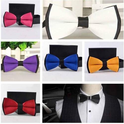 Clip-on Dress Bow Tie Necktie Smart Prom Tuxedo Satin Pre-Tied Fancy Mens Wedding Party Bowtie Adjustable Formal