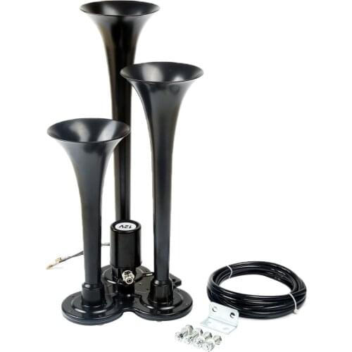 Chrome Metal 12V Truck Train Boat RV 150db Super Loud Dual Trumpet Air Motorcycle Car Truck RV Train Boat Horn With Relay