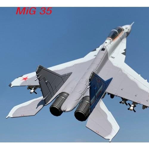 1:100 Scale Diecast Airplane Model MiG 35 Fighter Model Military Aviation Aircraft Alloy Static Display Adult Collection