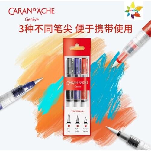 Caran d 'Ache d-ache 115.303 3pièce – Brushes,a large 15mm tip, 12mm medium tip and fine 9mm tip,Practical and easy to use