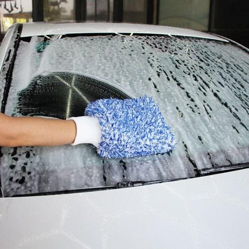 Soft Microfiber car washing glove coral fleece double sided thickened and cleaning gloves cleaning gloves Auto cleaner tools