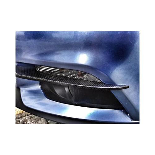 Carbon Fiber Front Fog Light Eyelid Cover Trim 2pcs for Ford Mustang 2015 - 2017